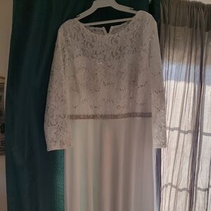 White 2x  sequined with rhinestones dress